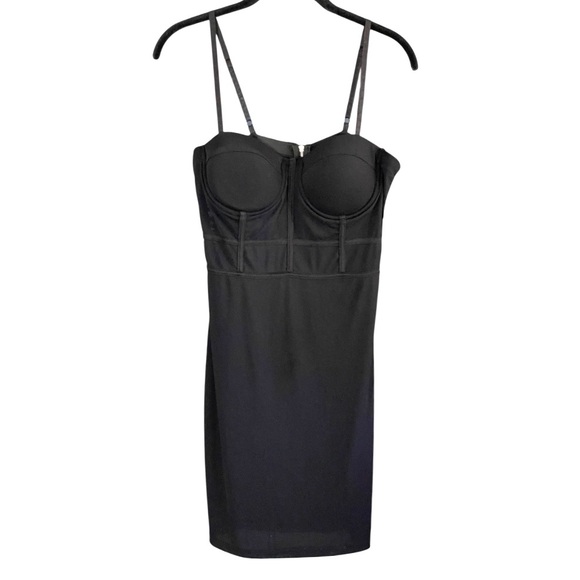 Haute Monde Bustier Corset Slip Dress Medium Black Bodycon Sexy Goth Clubbing - Picture 3 of 7